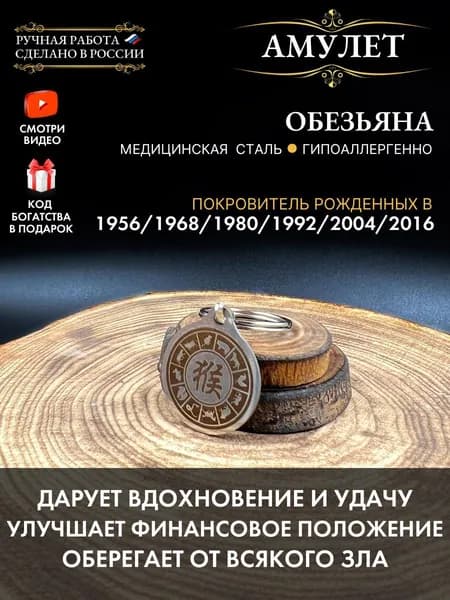 Амулет на удачу Обезьяна, Восточный гороскоп