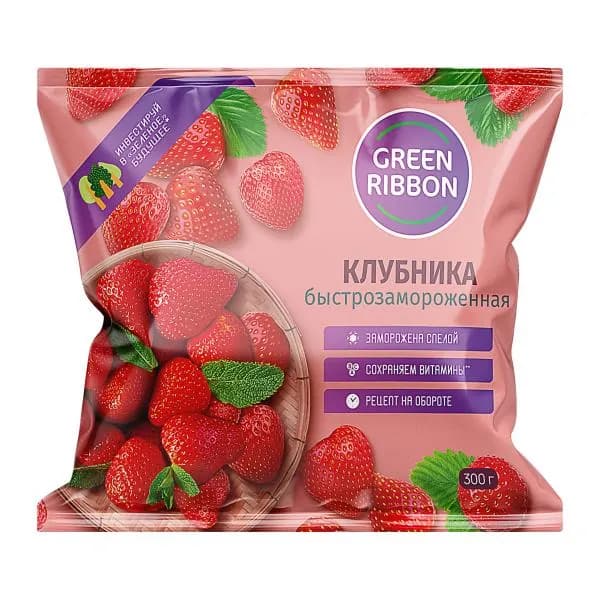 Клубника Green Ribbon быстрозамороженная 300г