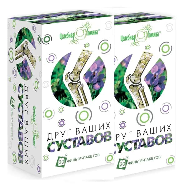 "Целебная Поляна" БАД к пище / Друг Ваших суставов 2 пачки / 40 фильтр пакетиков Фитосбор Травяной сбор.