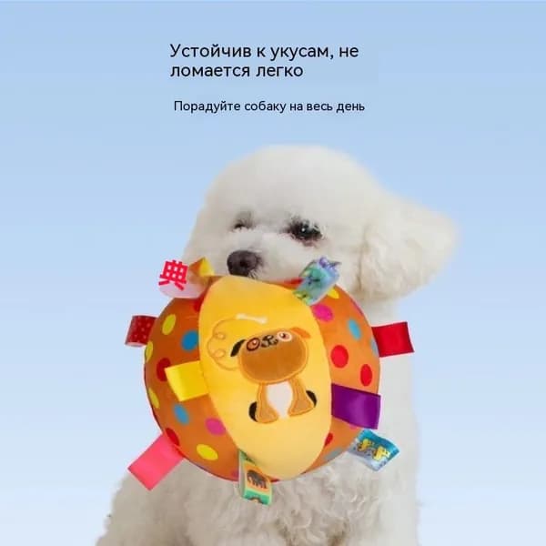 Игрушечный разноцветный мячик для собаки