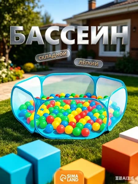 Сухой бассейн для шариков "Голубой", детский манеж