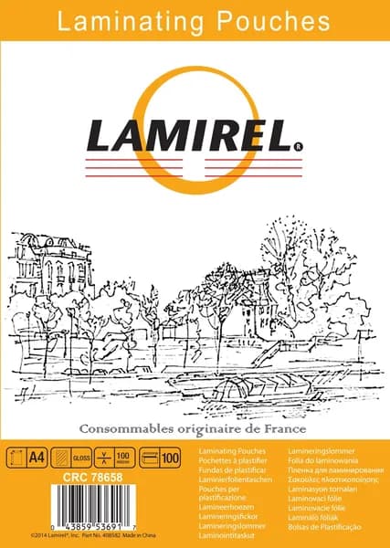 Пленка для ламинирования Fellowes 100мкм A4 (100шт) глянцевая Lamirel (LA-78658)
