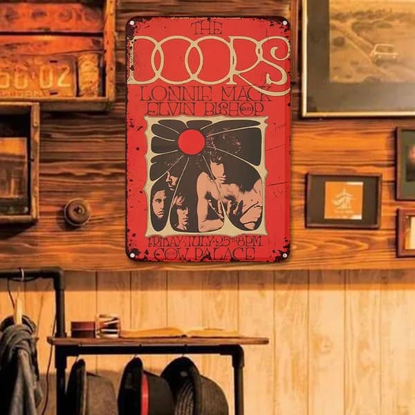 Металлическая картина в рамке 30 20 см с изображением группы The Doors