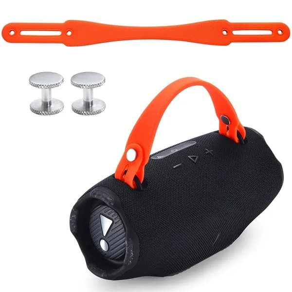 Силиконовая ручка-переноска для JBL Xtreme 2/3/4, оранжевая, с алюминиевыми винтами