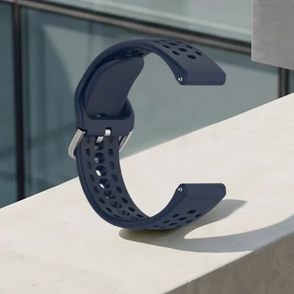 Силиконовый ремешок 22 мм для Amazfit Bip Max и Bip 6, морской синий, быстросъёмное крепление