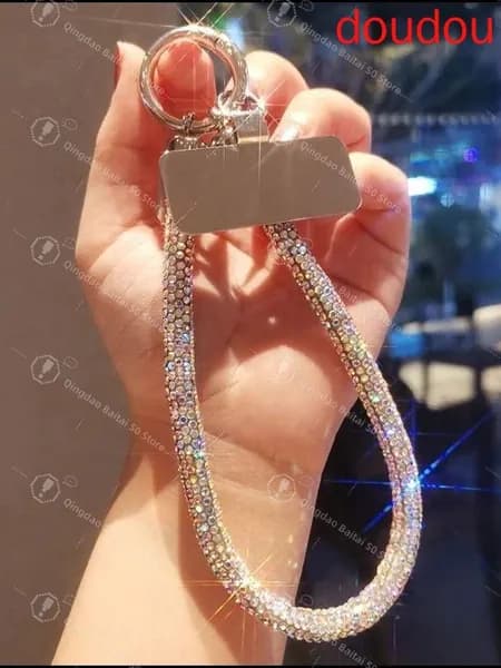 Шнурок ремешок для телефона на руку со стразами,разноцветный
