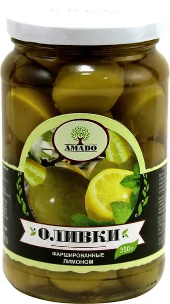 Оливки фаршированные лимоном AMADO, 350 г