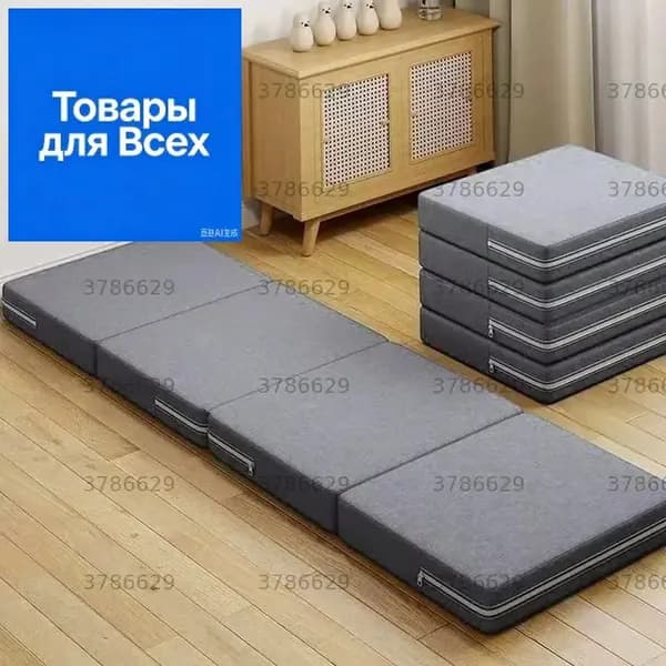 Бескаркасный диван Матрас, Лён, Размер M,серый