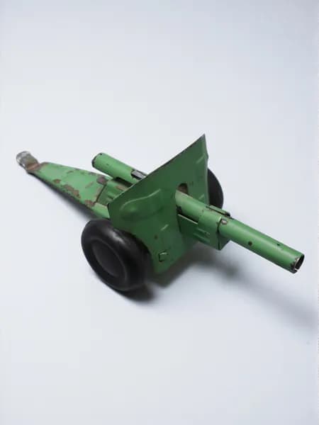 Антикварная игрушка жестяная пушка, СССР, 1960 г.