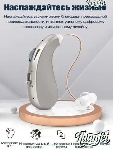 Перезаряжаемый цифровой слуховой аппарат , подходящий для пожилых пациентов с потерей слуха, имеет два режима работы.
