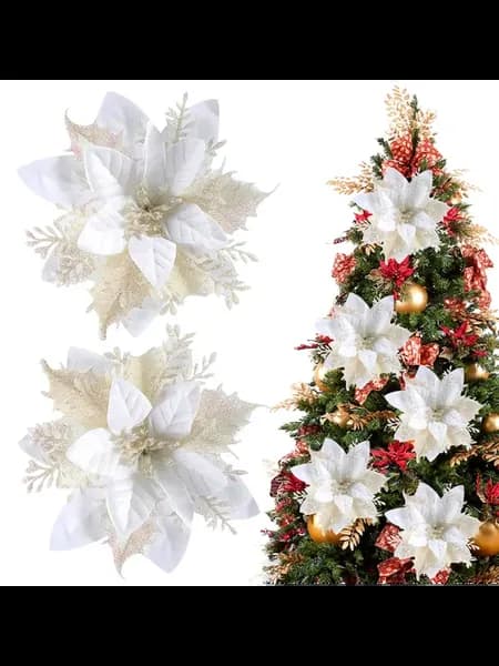 12 шт декор-венки с пицецией для дома, Xmas белые