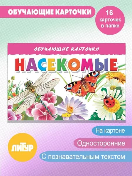 Насекомые. Обучающие карточки