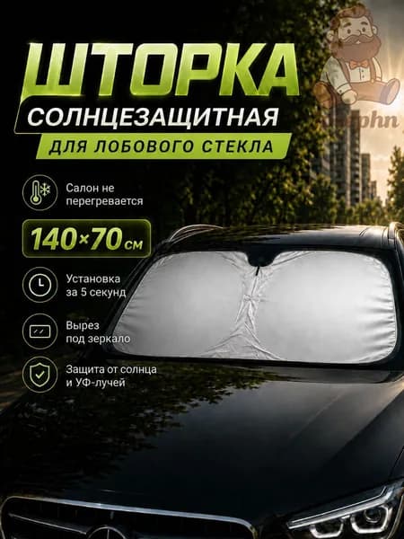 Шторка солнцезащитная 28 см х 27 см, затемнение: 98%