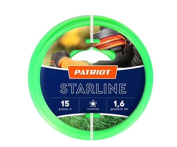 Леска Starline (15 м; 1.6 мм; звезда; зеленая) PATRIOT