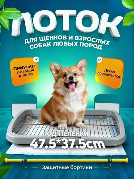 Туалет лоток для собак с сеткой под пеленку