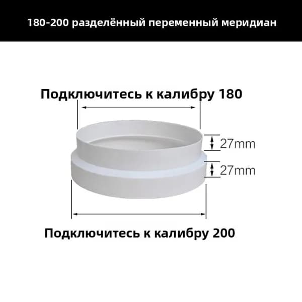 Редуктор дымовой трубы обратного клапана вытяжки