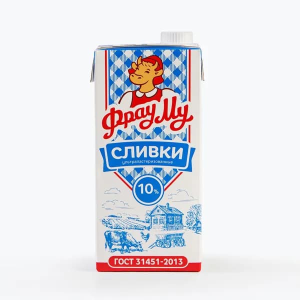 Сливки 10% 1000 мл, Фрау Му