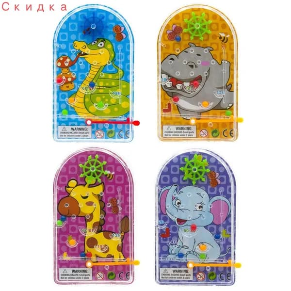 Настольная игра Пинбол 4шт Животные