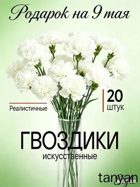 Букет из 20 искусственных гвоздик премиум