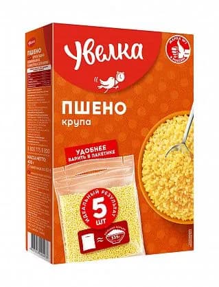 Крупа пшено в варочных пакетиках Увелка, 400г