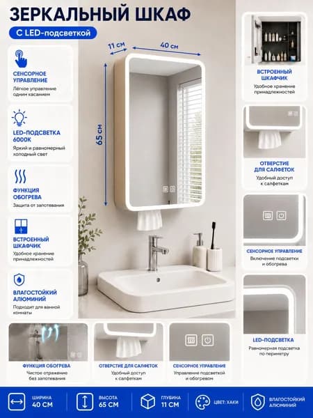 Тумба для ванной,, 40х11х65 см