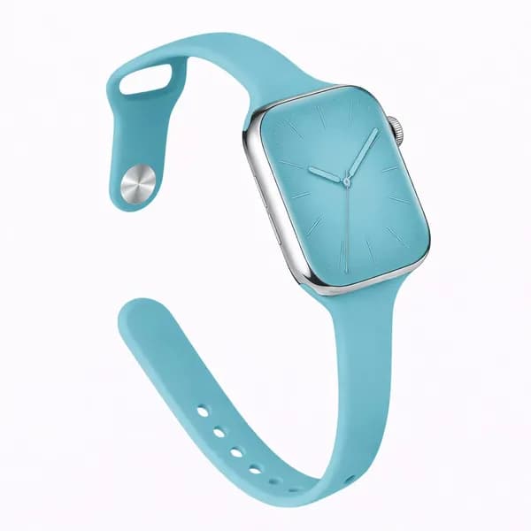 Узкий Ремешок для 42(s10)/41/40/38mm Apple Watch, цвет Морской Волны, силиконовый ремешок для умных часов Эпл Вотч