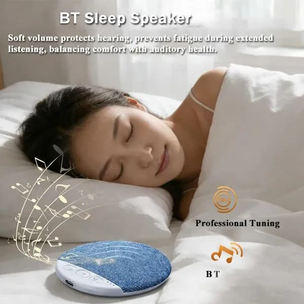 Беспроводной динамик под подушку с белым шумом и таймером, ультратонкий pillow speaker Bluetooth 5.4, устройство для сна и релаксации
