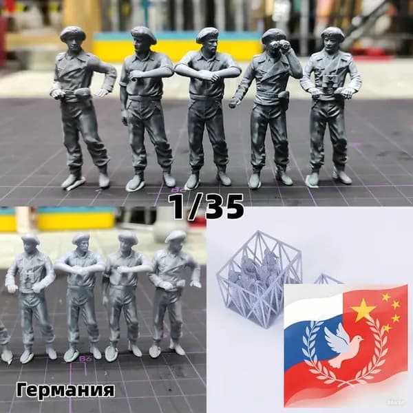 3Dпечать, фигурки солдат из смолы, немецкие модельнаборы, масштаб 135, неокрашенные, требуют самостоятельной сборки