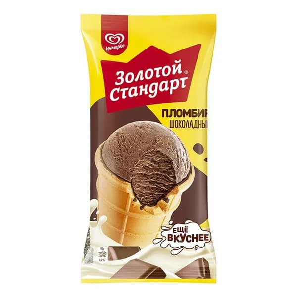 Мороженое пломбир Золотой Стандарт шоколадное 95 г
