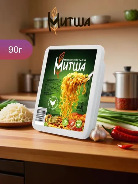 Лапша быстрого приготовления Митша со вкусом курицы, 90 г