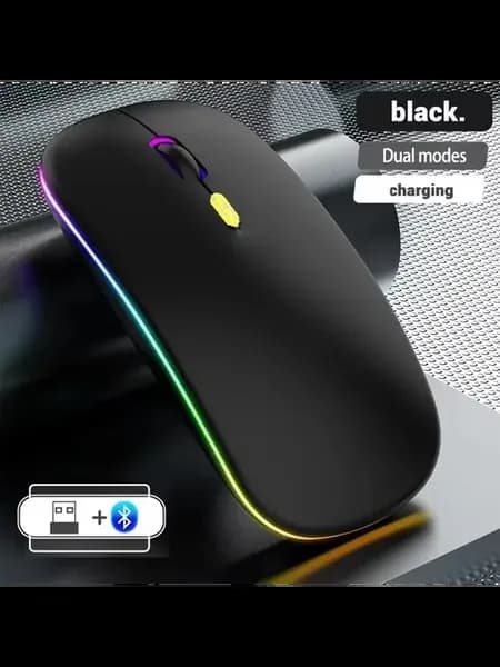 Беспроводная мышь Bluetooth 2.4G Черный, LED black