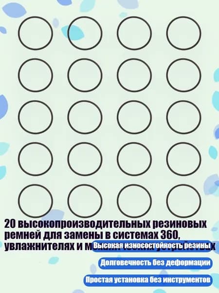 20 высокопроизводительных резиновых ремней для замены в системах 360, увлажнителях и механических устройствах