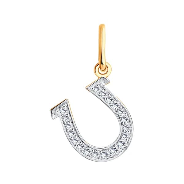 Золотая подвеска Символ года DIAMANT-ONLINE с фианитом 585 пробы