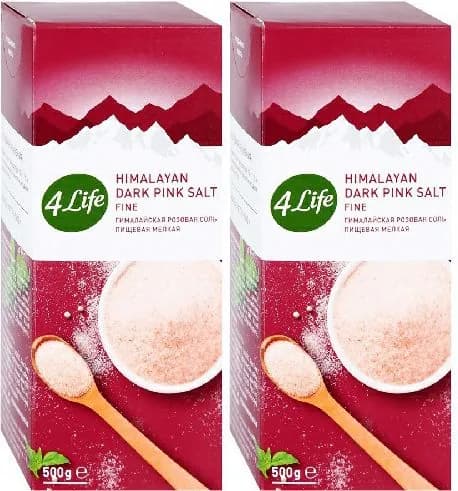 Соль гималайская розовая 4Life мелкая, комплект: 2 упаковки по 500 г