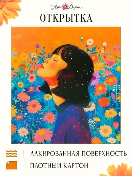Эстетичная открытка для девушки 14х14