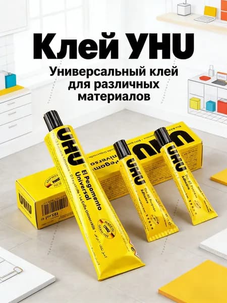 UHU Клей канцелярскийдля ткани, для пазлов 1 шт., 20 мл./ 35 г.