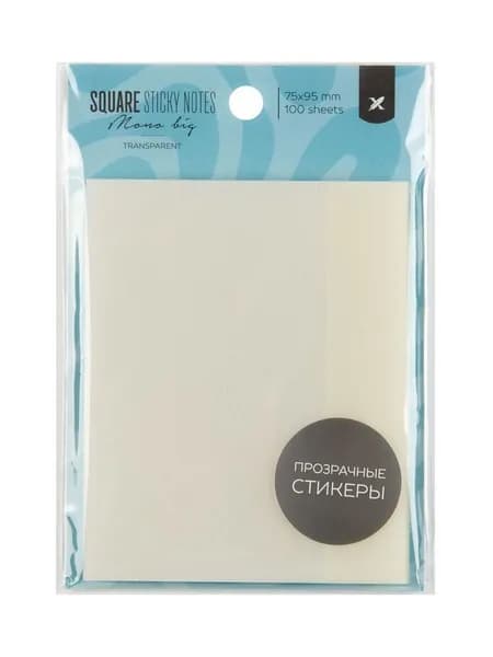 Стикеры для заметок 100 л самоклеющиеся LOREX Transparent Mono Big