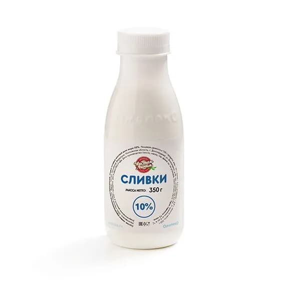 Сливки питьевые Чистая линия 10%, 350г
