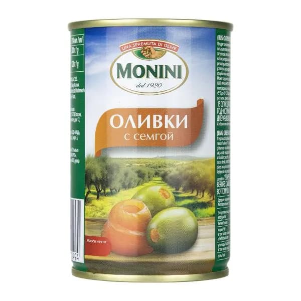 Оливки с семгой Monini 300г