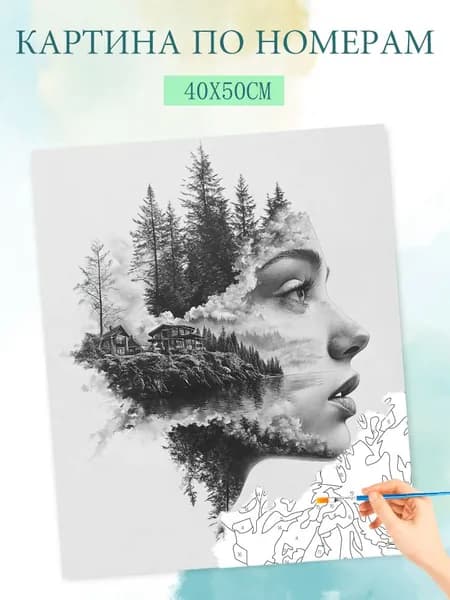 Картина по номерам на холсте с без подрамником 40x50cm / "Абстрактный портрет"