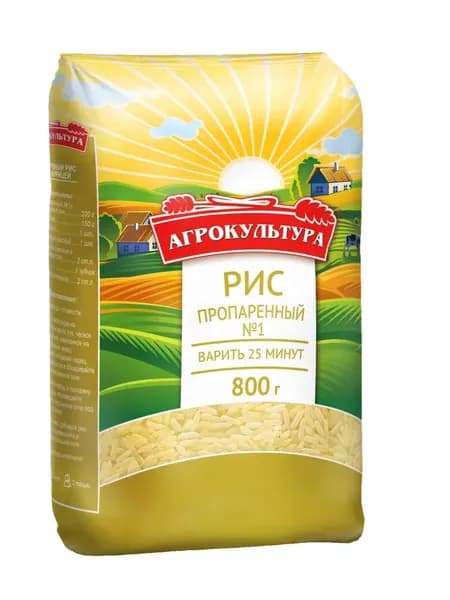 Агрокультура Рис Пропаренный №1, длиннозерный, 800 гр