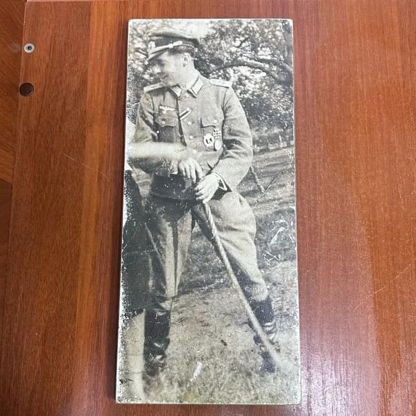 Старинная Фотография "Офицер в Полный Рост" ДСП Размер 37,2х16,7 см Редкость!
