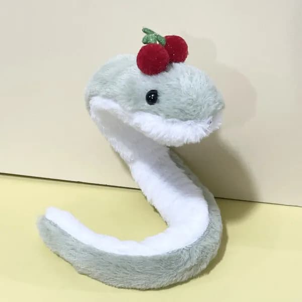 Мягкая игрушка зеленая змея, талисман года змеи, текстильная кукла