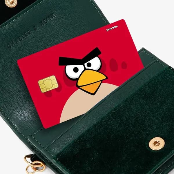 Злые птички Angry Birds Наклейка для банковской карты