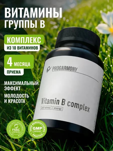 Витамины группы B (Б) Vitamin B complex, комплекс для женщин и мужчин, 120 капсул