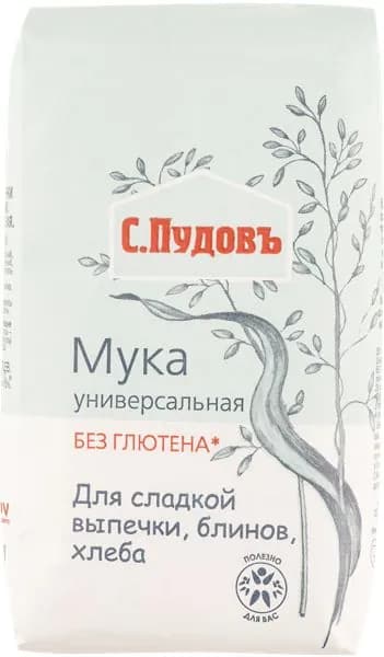 Мука С. Пудовъ Без Глютена универсальная Хлебзернопродукт м/у, 500 г