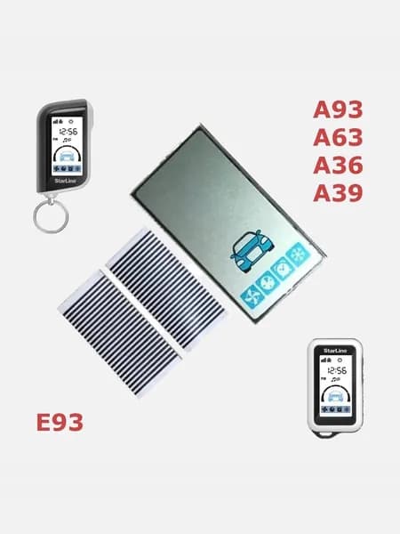 Дисплей брелка NFLH A93 на шлейфе (совместимый c Старлайн A93 v2 ECO, A63, A36, A39 E93) вертикальный + 2 шлейфа