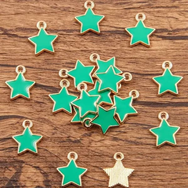 Подвеска в виде пятиконечной звезды 11*14 мм 20pcs