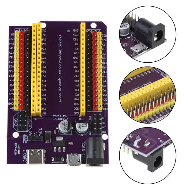 ESP32S 38pin Расширительная плата TypeC совместимая с WROOM-32D/32U WROVER модулем