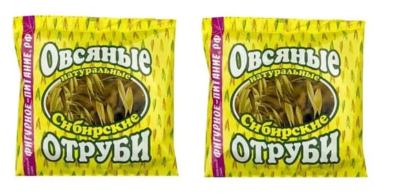 Сибирская клетчатка Отруби овсяные, очищенные, 200 гр, 2 шт/